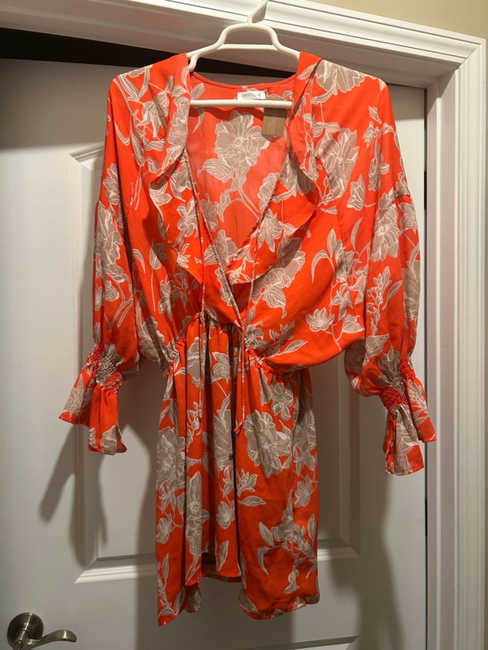 Bright Orange Floral Dress